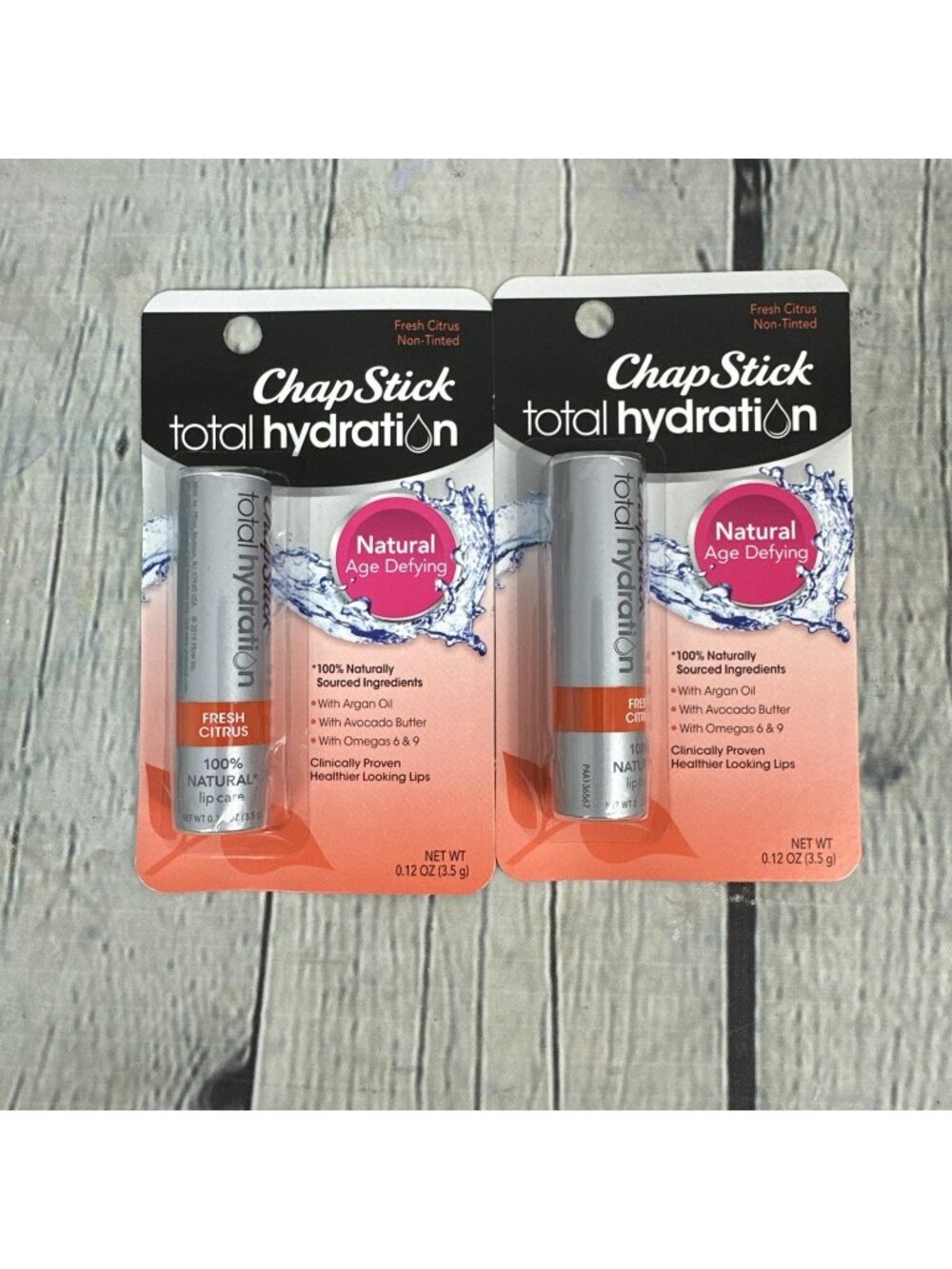 2-ChapStick Total Hydration (Fresh Citrus Flavor, 0.12 Ounce) Non-tinted
